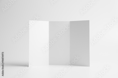 A4 Tri-Fold / Roll Fold Brochure Mock-Up. Seamless Background. © Shablon