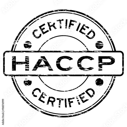 Grunge black HACCP (Hazard Analysis Critical Control Points) cer