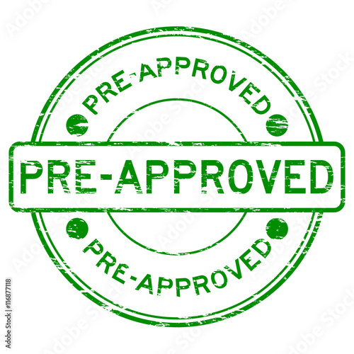 Grunge green round pre approved rubber stamp