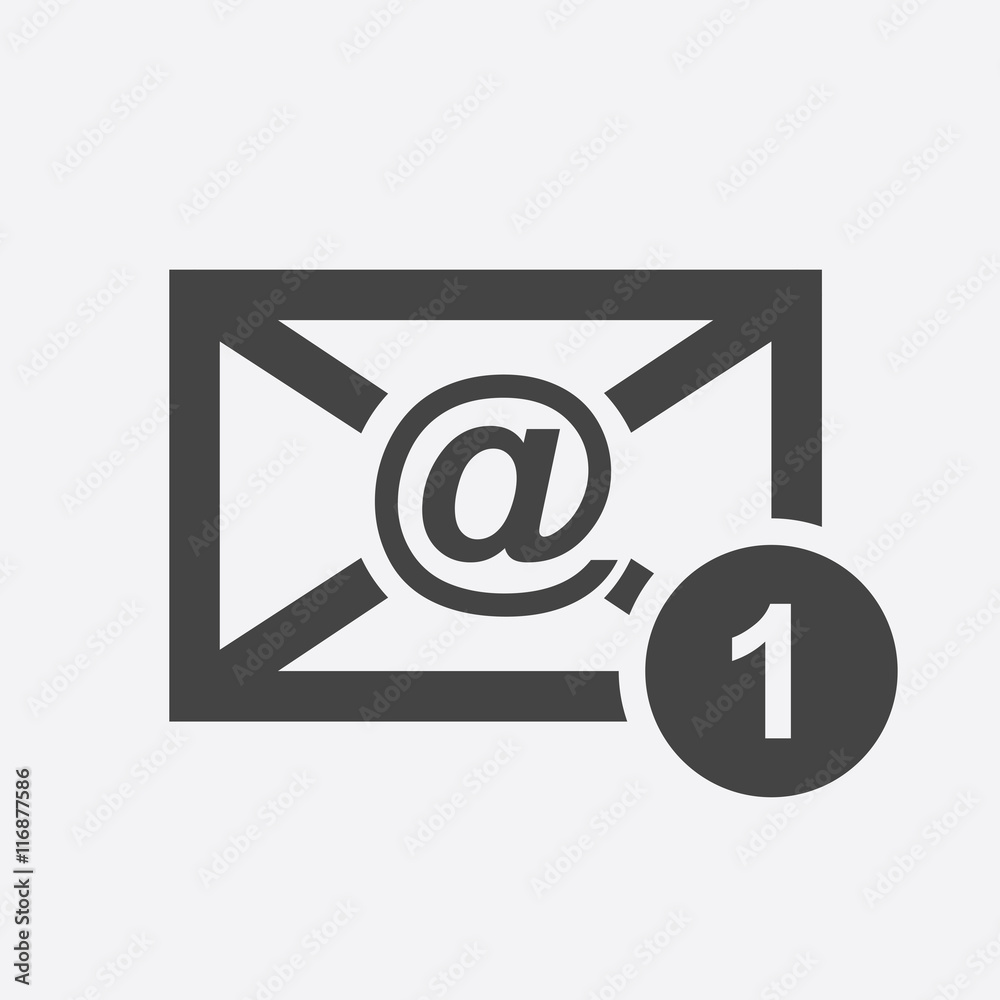 Email envelope message. Vector illustration in flat style on white background. Email envelope message. Vector illustration in flat style on white background.