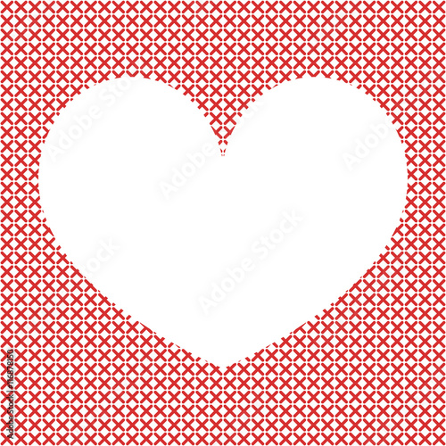 Cross-stitch background with heart.