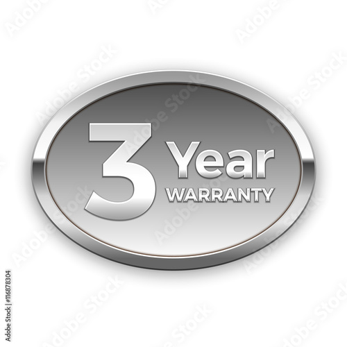 3 year warranty badge, vector