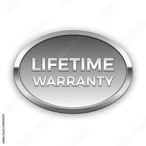 Lifetime warranty badge, vector