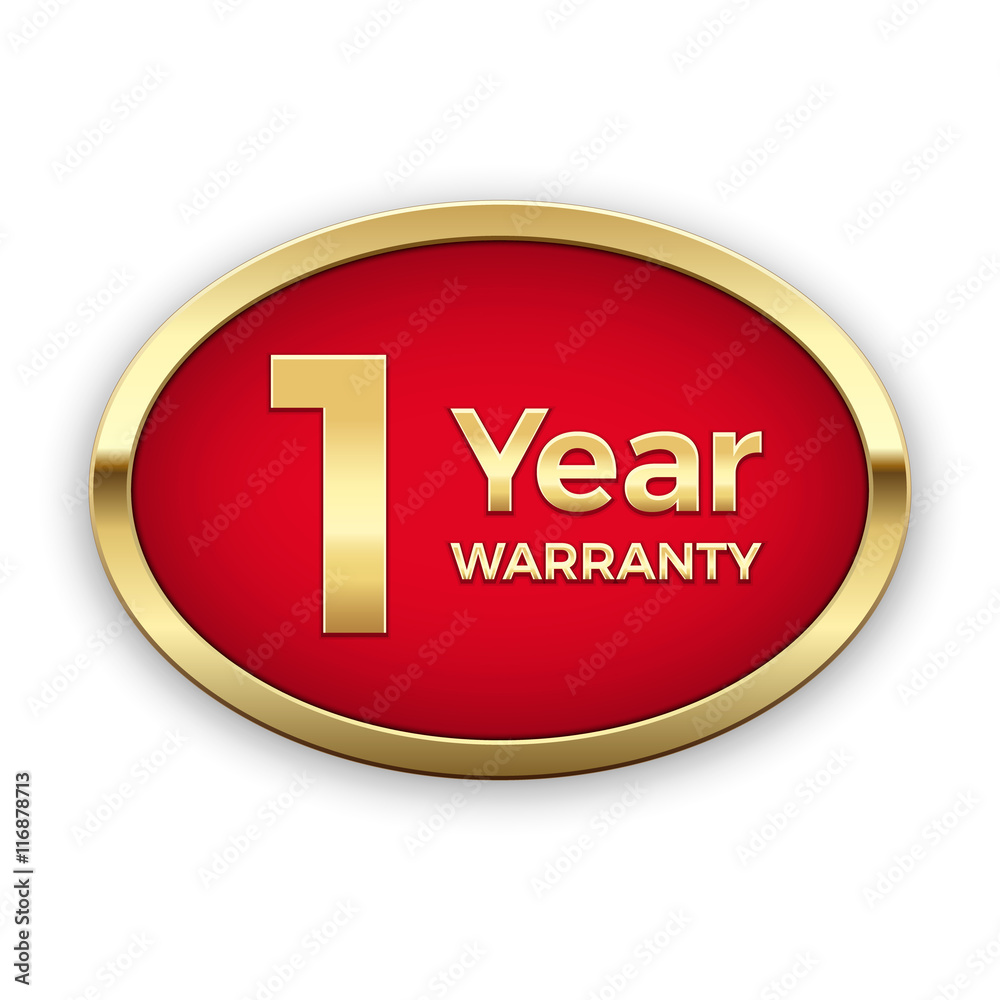 1 year warranty badge, vector 1 year warranty badge, vector