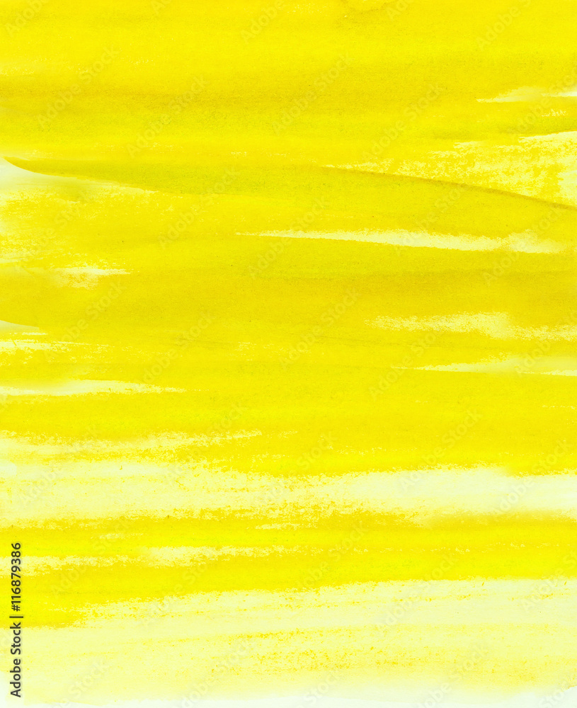 hand painted abstract watercolor background with yellow brush