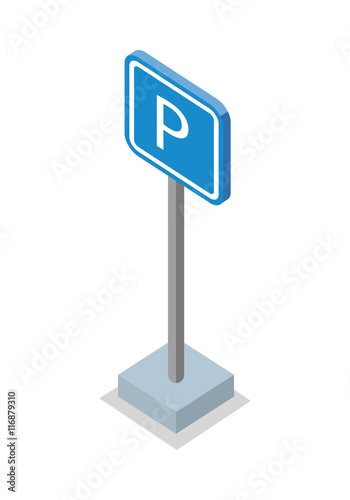 Parking Place Road Sign Vector Illustration.  