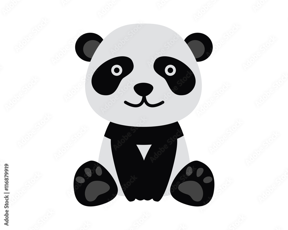 Flat Animal Character Logo - Panda