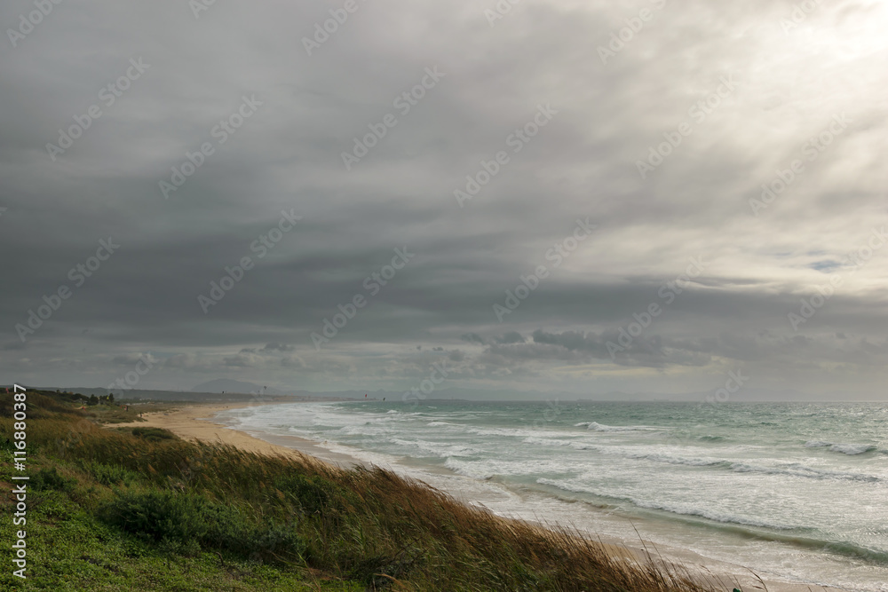 Stormy weather by the sea, Tarifa, Spain