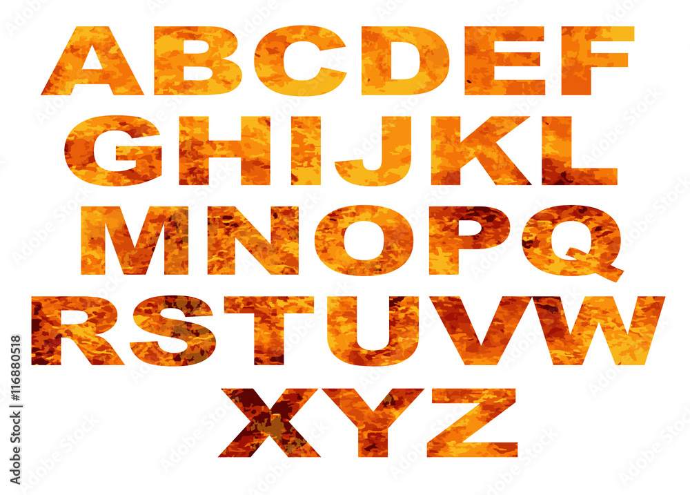 Alphabet Flame Letters