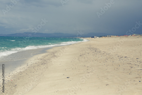 sea landscape in a summer day  in northwest coast of Sardinia  windy day