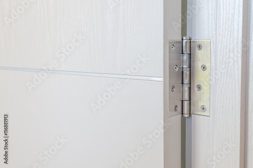 Photos door hinges Aluminum on  white door