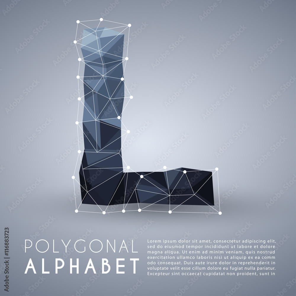 Modern Polygonal Alphabet : Vector Illustration Modern Polygonal Alphabet : Vector Illustration