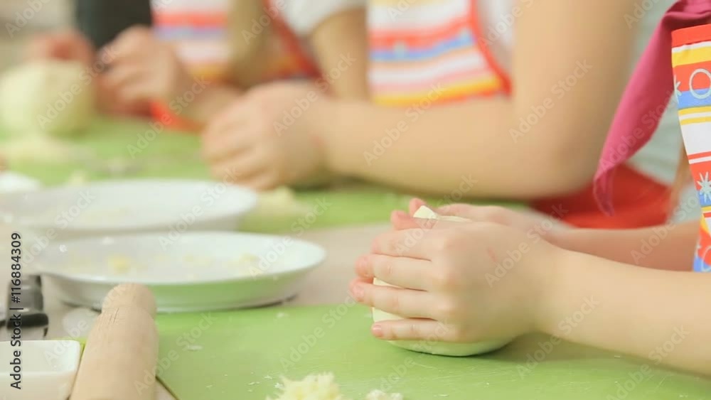 Kids work with dough Kids work with dough