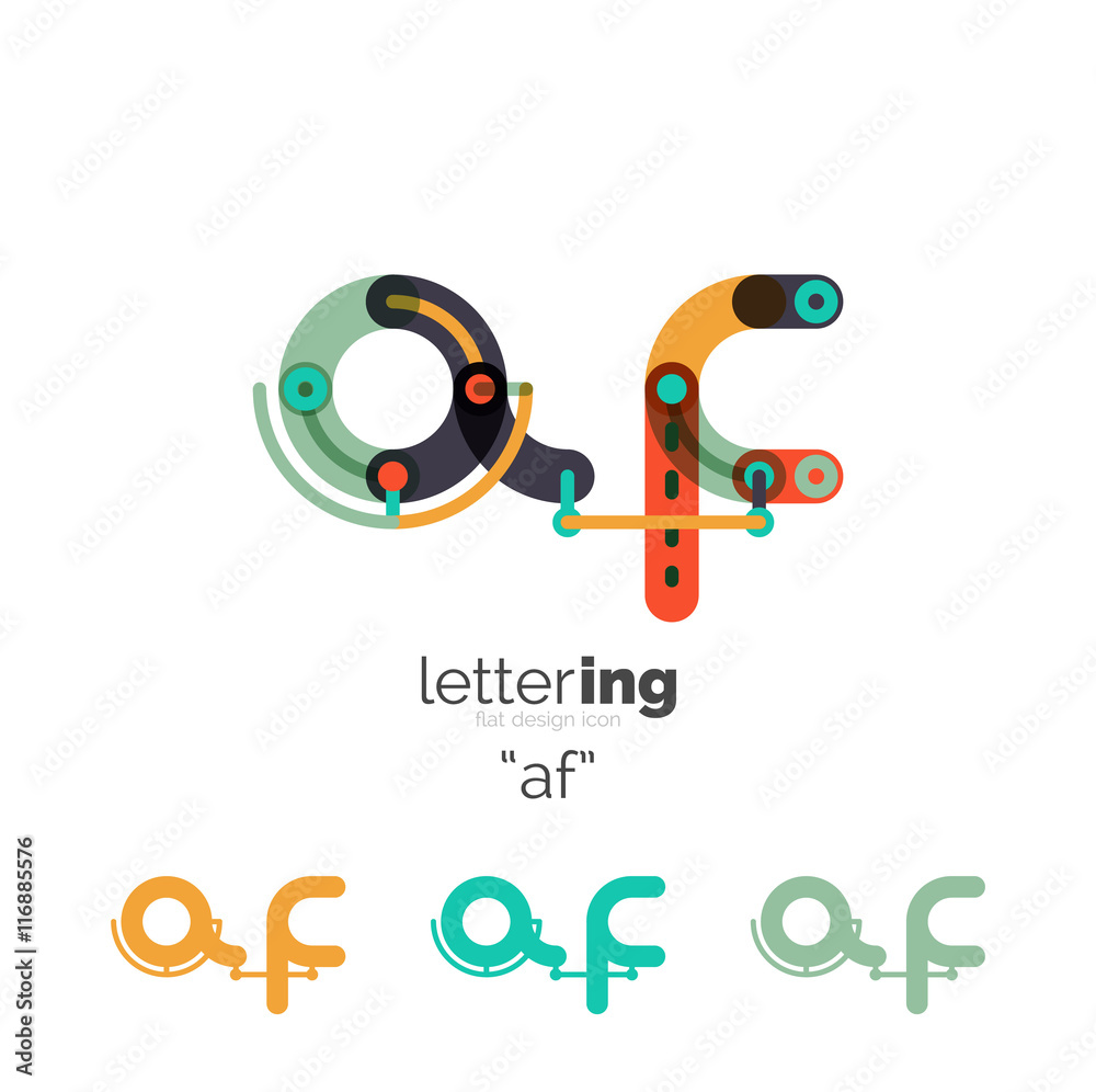 Linear initial letters, logo branding concept