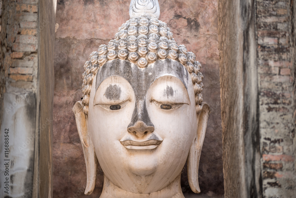 ancient buddha statue image. Sukhothai Historical Park, Sukhotha