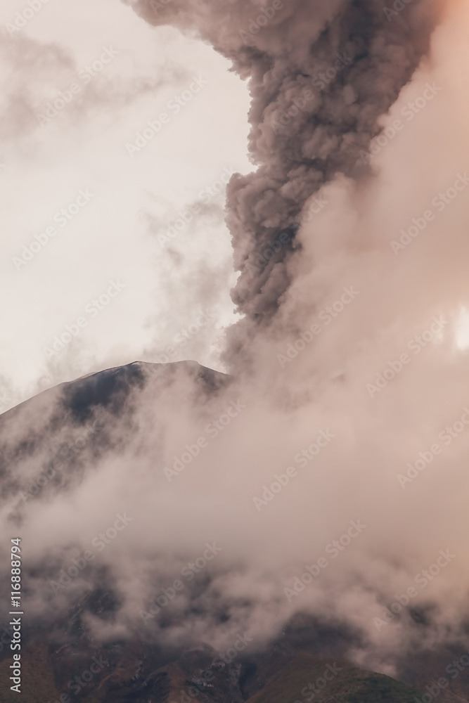 Tungurahua Volcano Fiery Eruption