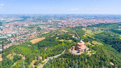 Aerial view of San Luca, Bologna. photo