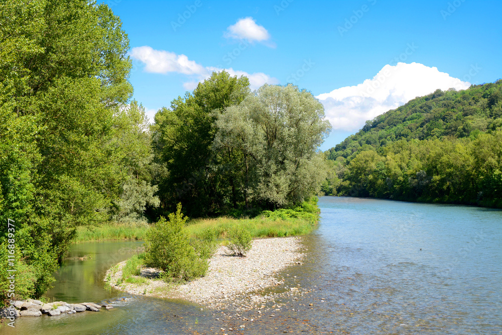 The river Gave the Pau in the France The river Gave the Pau in the France