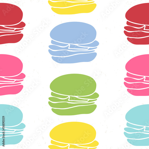 Seamless pattern of fast food burgers