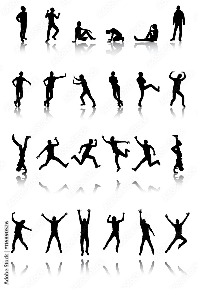 Set of 24 silhouettes