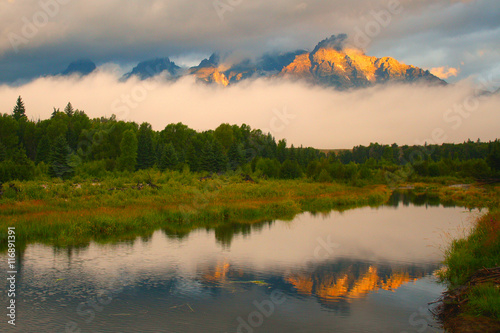 Teton Mountains from Schwabacher Landing photo