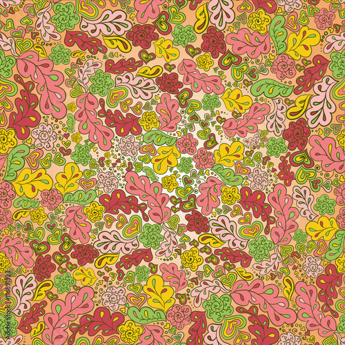 seamless pattern sun flower. green, pink, yellow