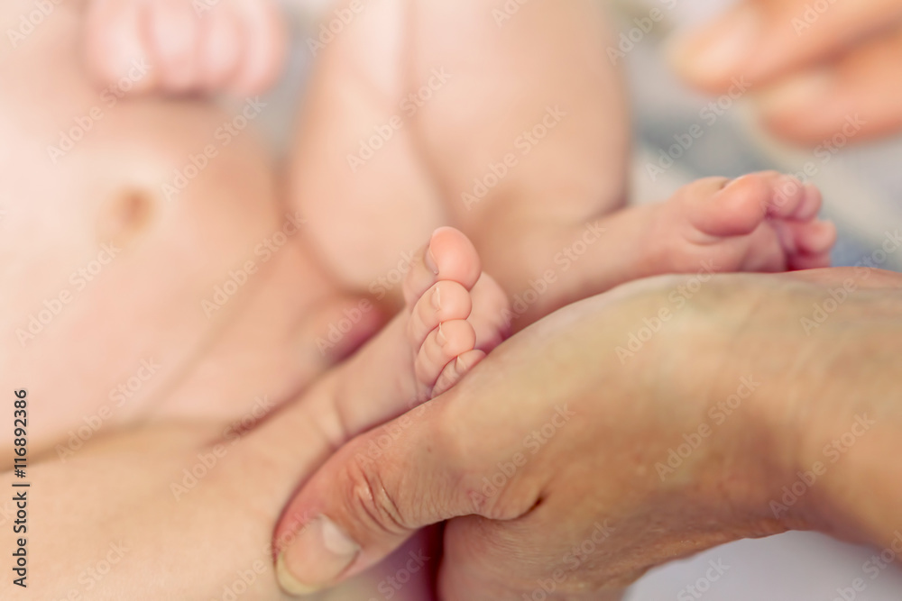 Baby Boy Feet In Mother Hands Baby Boy Feet In Mother Hands