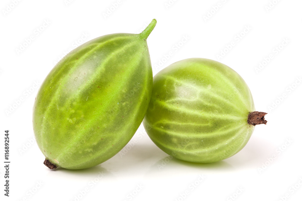 two gooseberry isolated on white background close-up macro two gooseberry isolated on white background close-up macro