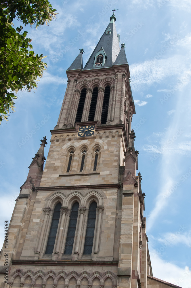 clocher de l'église Saint- Barthélemy à Mulhouse - Alsace - France