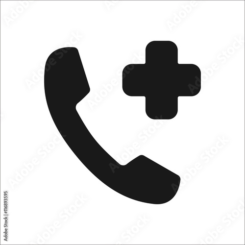 Emergency call symbol simple icon on background