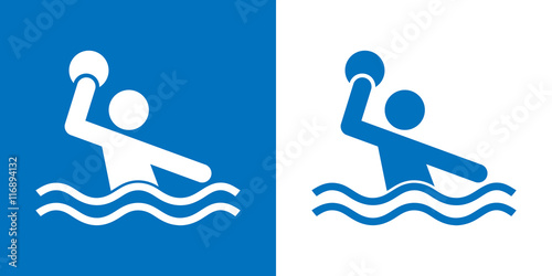 Icono plano waterpolo azul