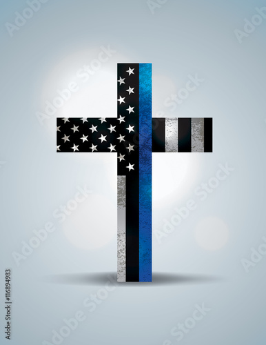 Christian Cross Law Enforcement Support Symbol