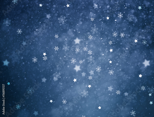 Snowy winter background. New Year and Christmas copy space greeting card illustration.