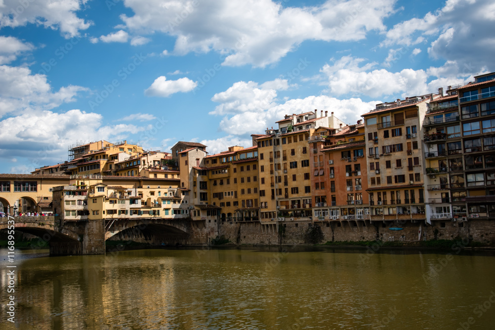 Ponte Vecchio over Arno river in Florence, Italy .