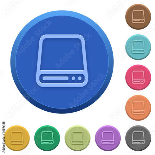 Embossed hard disk drive buttons