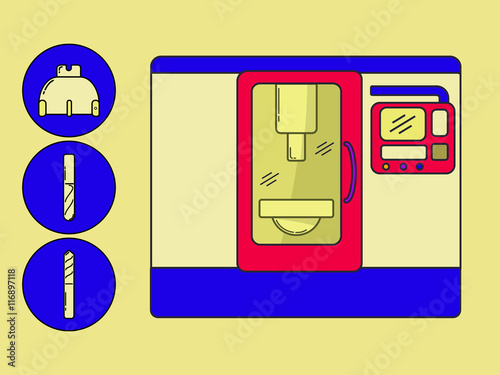 Metalworking cnc center with tools