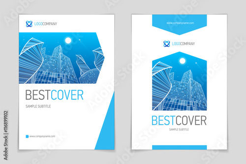 Cover booklet booklet business and architecture, modern design, blue and grey, vector sample design