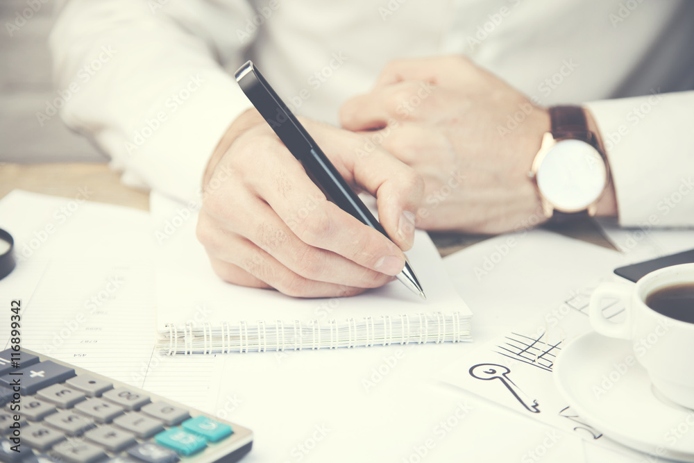 Businessman working in office