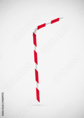 Drinking straw. Isolated on white background. Vector illustration, eps 10.