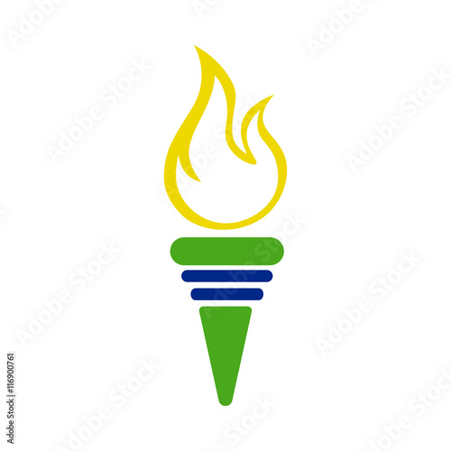 Torch vector icon isolated on white. Olimpic fire.