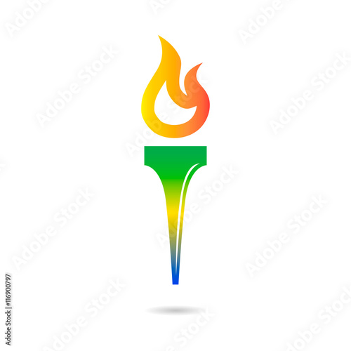 Torch vector icon isolated on white. Olimpic fire.