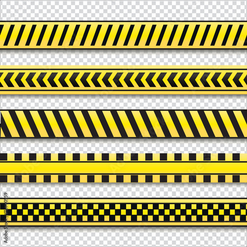 Police cordon caution yellow tape. Vector. © rsinha