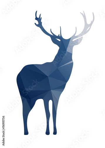 Deer silhouette of geometric shapes