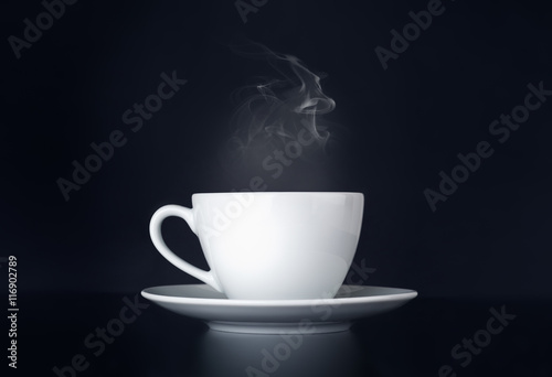 white coffee cup and steam