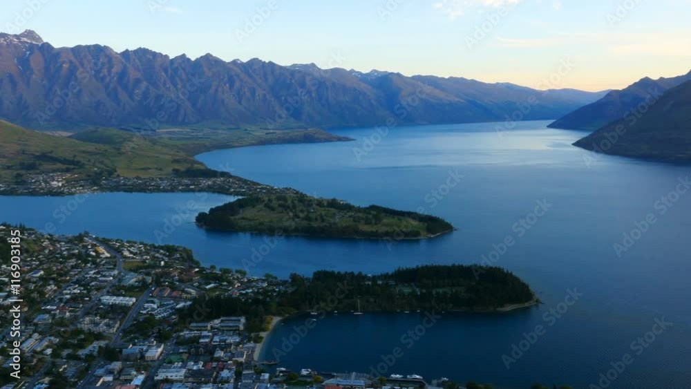 Looking down at Queenstown New Zealand. Looking down at Queenstown New Zealand.
