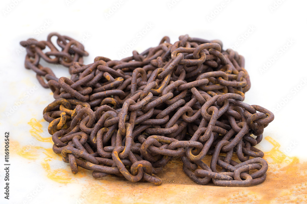 old rusty chain isolated on white old rusty chain isolated on white