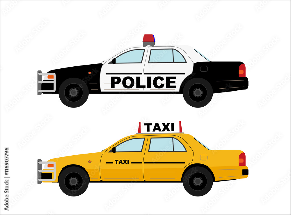 パトカーとタクシー パトカーとタクシー