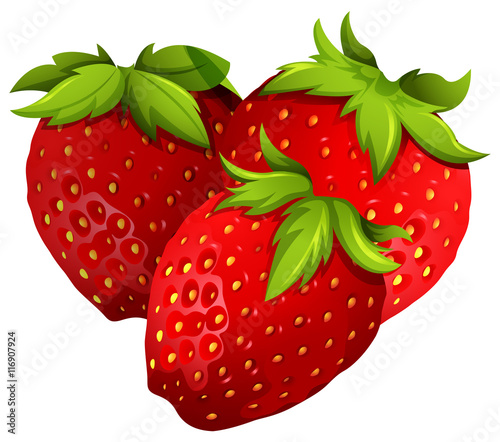 Fresh strawberries on white background