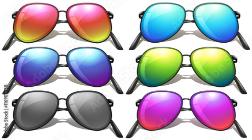 Set of different designs of sunglasses