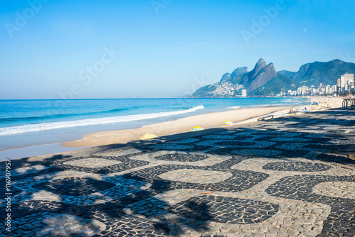 Early morning on the Ipanema beach, Rio de Janeiro, Brazil photo